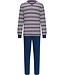 mens long sleeve 'v 'neck cotton pyjama set 'striped lines'