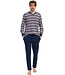 mens long sleeve 'v 'neck cotton pyjama set 'striped lines'