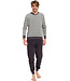 badstof herenpyjama met lange mouwen 'in the stripe'