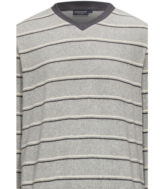 badstof herenpyjama met lange mouwen 'in the stripe'