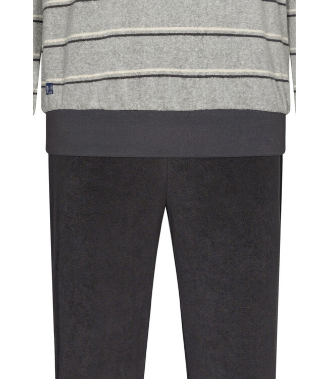 badstof herenpyjama met lange mouwen 'in the stripe'