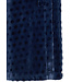 donkerblauwe, extra lange, dames overslag badjas van zachte fleece 'dotty circles'