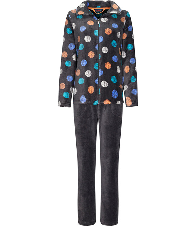 Rebelle ladies soft coral fleece home lounge suit with zip completely dotty