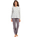 organic cotton full button pyjama set 'wishy flower & stripes'