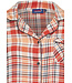 long sleeve full button woven cotton nightdress 'peachy orange check'