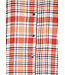 long sleeve full button woven cotton nightdress 'peachy orange check'