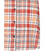 long sleeve full button woven cotton nightdress 'peachy orange check'
