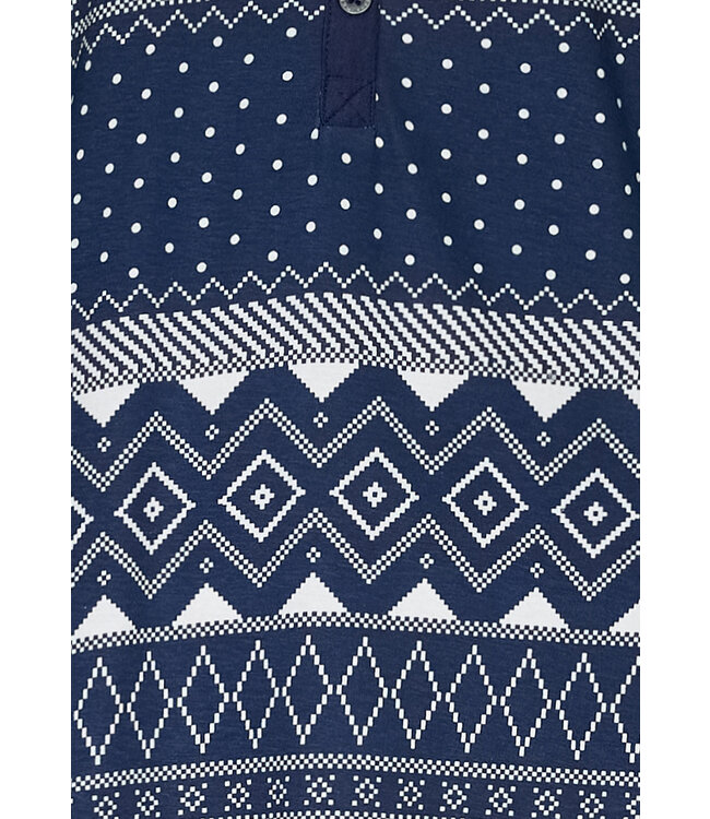 dark blue long sleeve cotton nightdress with buttons 'nordic beauty'