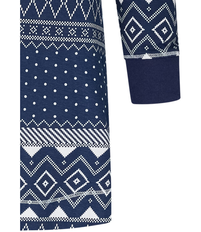 dark blue long sleeve cotton nightdress with buttons 'nordic beauty'