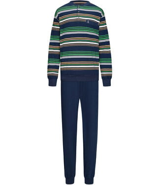 Robson men's long sleeve cotton pyjama set with buttons 'just stripes'