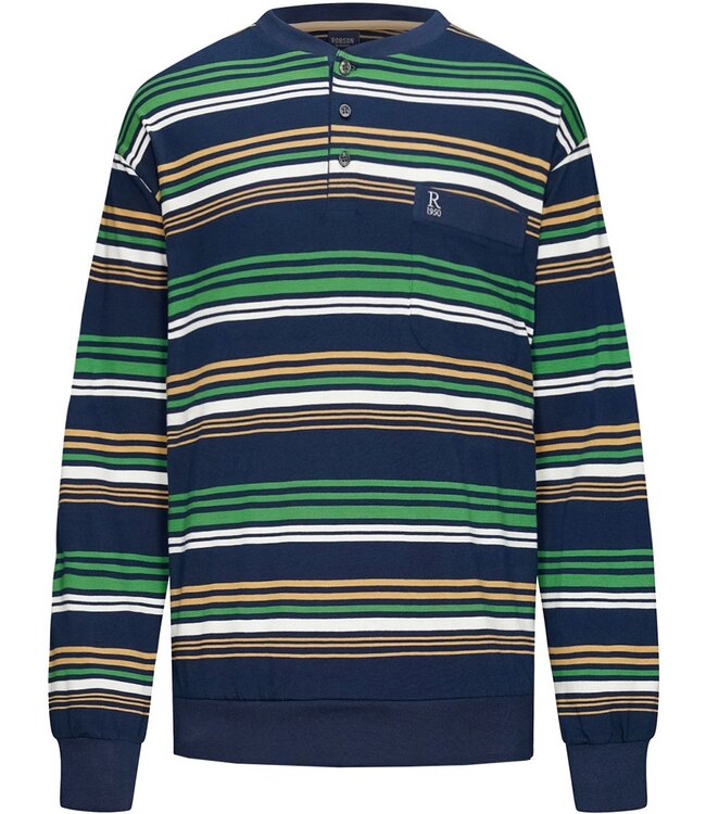 men's long sleeve cotton pyjama set with buttons 'just stripes'