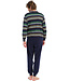 katoenen herenpyjama met lange mouwen en knopen 'just stripes'