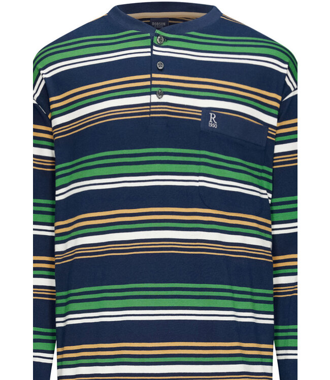 men's long sleeve cotton pyjama set with buttons 'just stripes'