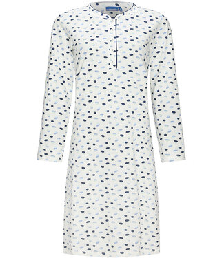 Pastunette ladies long sleeve cotton nightdress with buttons 'classic ditsy dots'