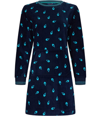 Rebelle zacht fleece dames lounge-nachthemd 'retro raindrop'