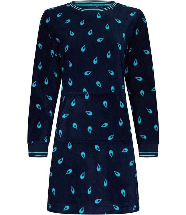 Rebelle zacht fleece dames lounge-nachthemd 'retro raindrop'