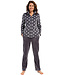 dark grey warm fleece home lounge suit with zip 'dotty circles'