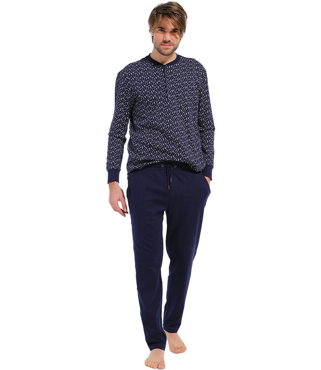 mens cotton pyjama set with buttons 'cool fashion dashes'