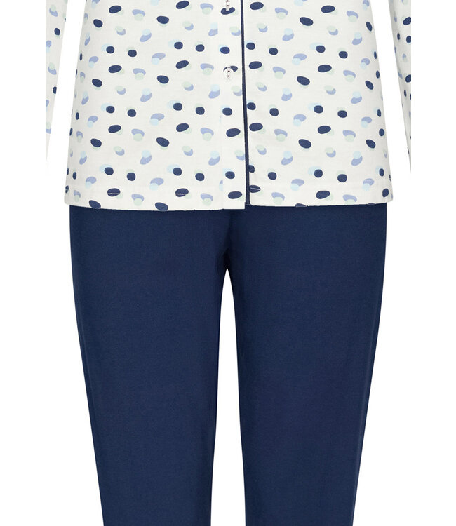 ladies long sleeve full button cotton pyjama set 'classic ditsy dots'