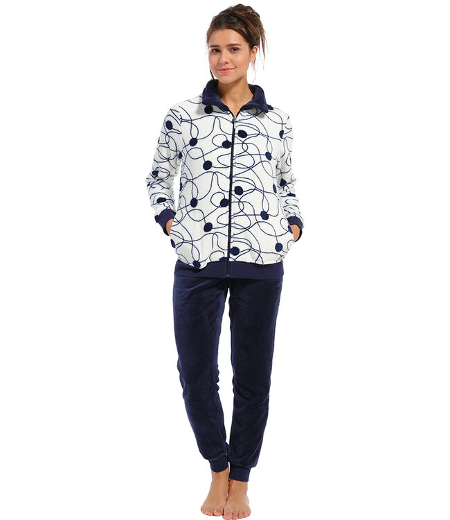 coral fleece dames huispak 'abstract bobble line art'