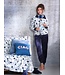 coral fleece dames huispak 'abstract bobble line art'