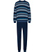 badstof lounge pyjama met lange mouwen en 'v'-hals 'just stripes'