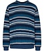 badstof lounge pyjama met lange mouwen en 'v'-hals 'just stripes'