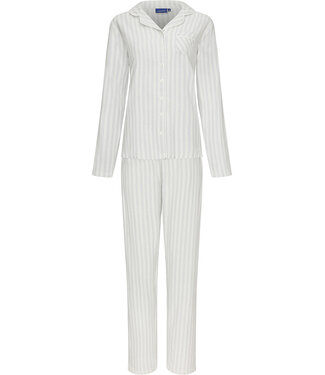 Pastunette ladies cotton flannel full button pyjama 'modern stripes'