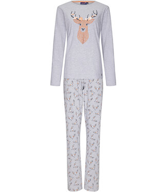 Rebelle ladies cotton-mix long sleeve pyjama set 'Daisy deer'