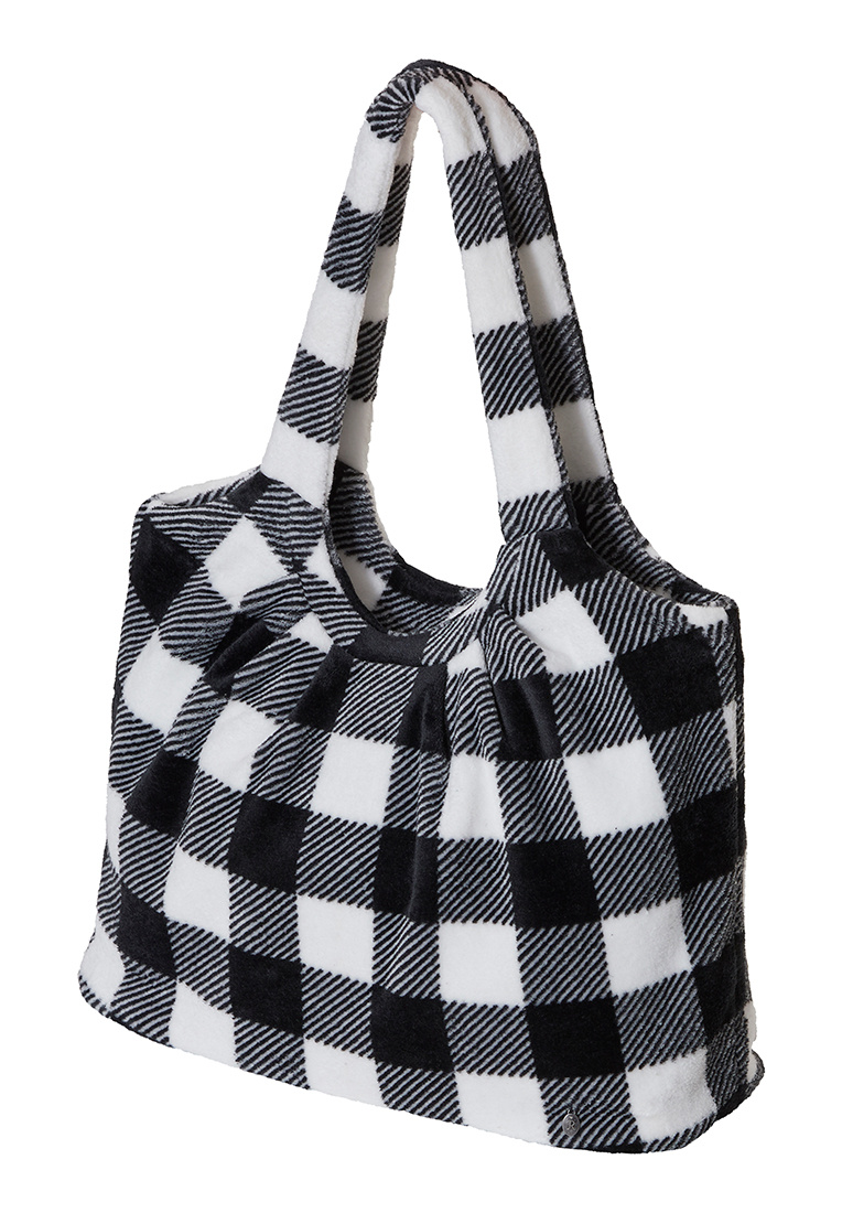 Rebelle zachte fleece handige handtas trendy chunky checks