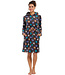 zachte fleece damesbadjas met ritssluiting en capuchon 'completely dotty'