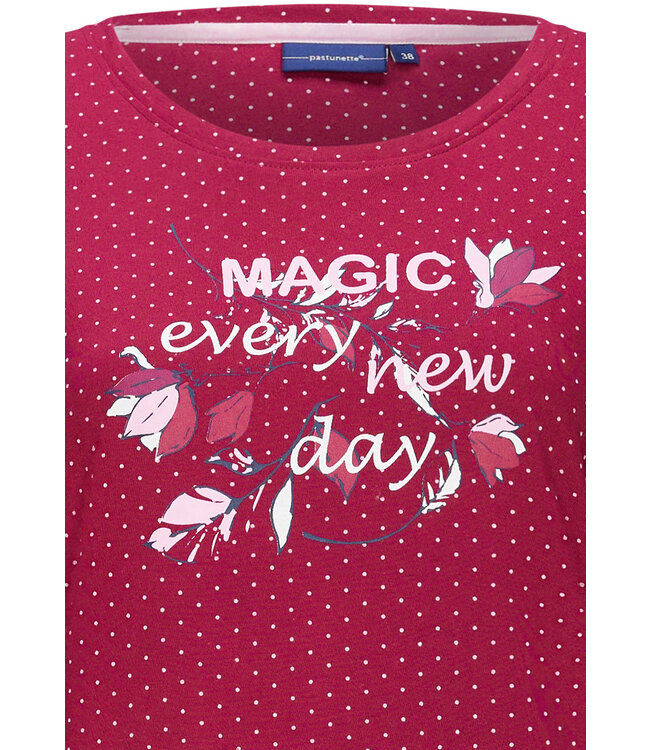 ladies long sleeve cotton nightdress 'magic fuchsia flower garden'