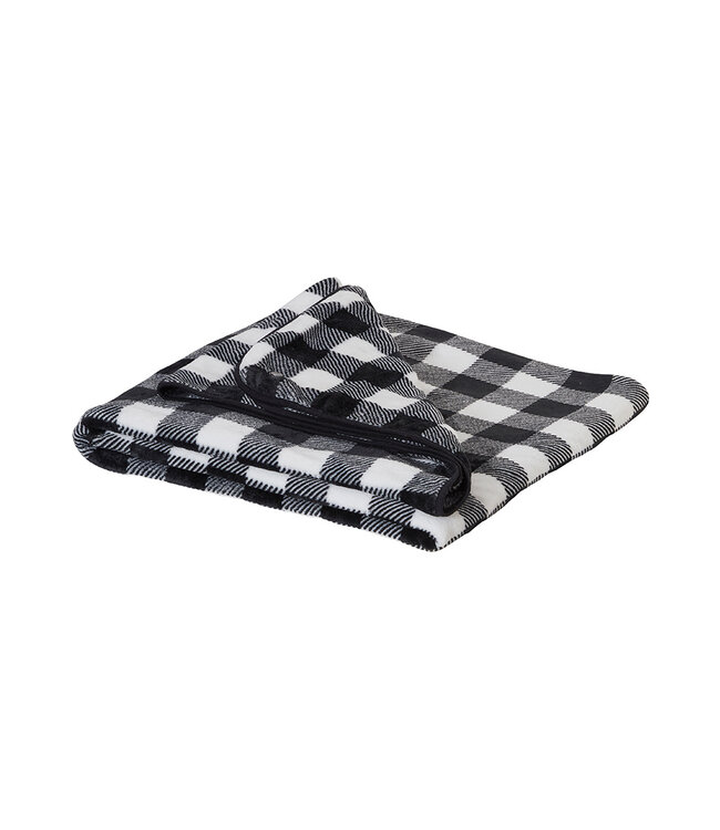 Rebelle trendy soft fleece warm blanket 'trendy chunky checks'