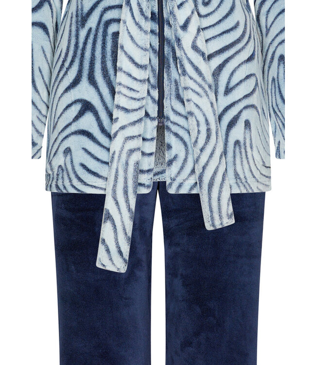 ladies fleece home lounge suit with zip 'animal fashion'