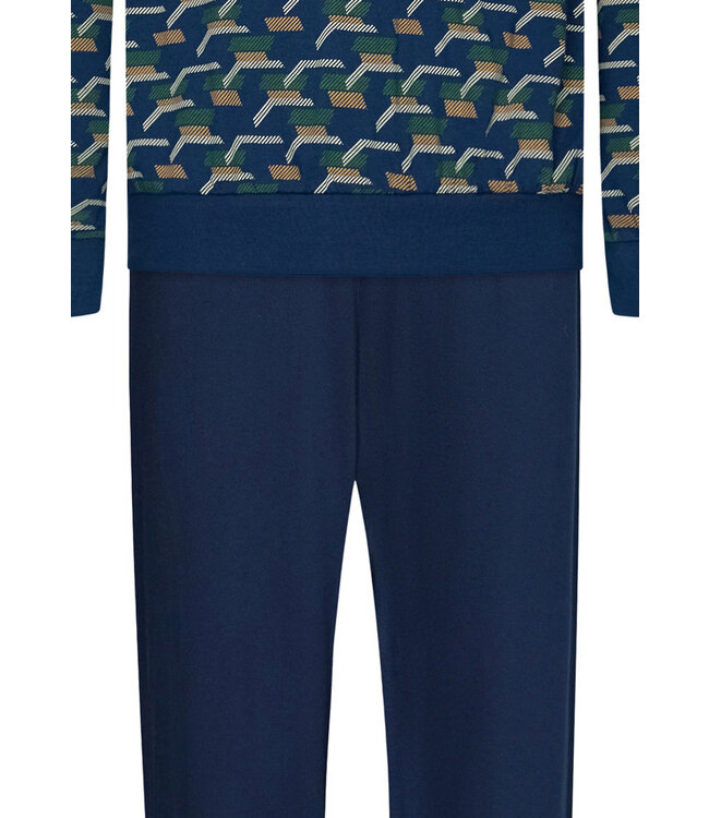 men's long sleeve 'v' neck cotton pyjama set 'stripblocks'