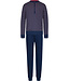 Pastunette for Men blauwe katoenen herenpyjama met lange mouwen en knopen 'square dots'