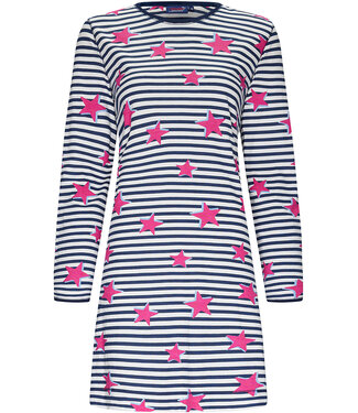 Rebelle ladies long sleeve cotton stripey nightdress 'trendy starlines'