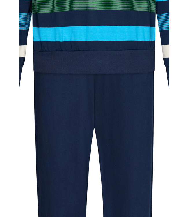 men's long sleeve cotton pyjama set with buttons 'bold stripes'