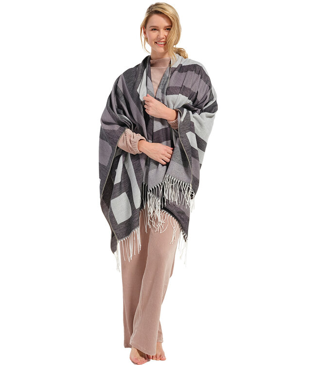 one size sjaal 'zwarte strepen'