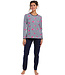 ladies long sleeve cotton stripey pyjama set 'trendy starlines'