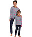 ladies long sleeve cotton stripey pyjama set 'trendy starlines'