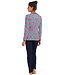 ladies long sleeve cotton stripey pyjama set 'trendy starlines'