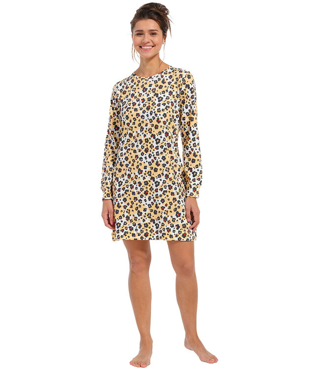 ladies long sleeve cotton nightdress 'hidden chic flowers'