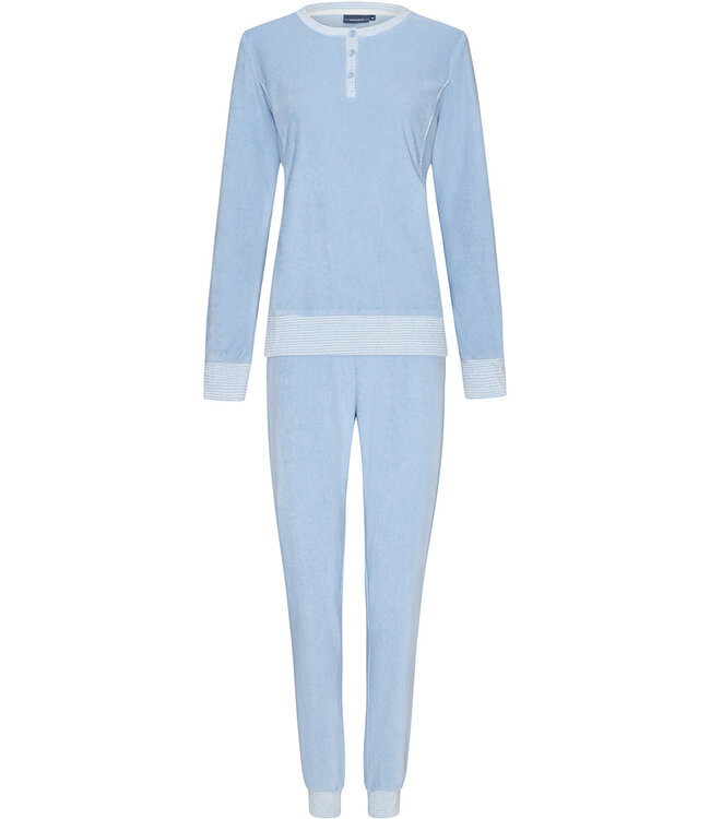 pale blue terry lounge - pyjama set with buttons 'just blue'