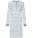 Pastunette ladies striped cotton nightdress with buttons 'pretty jewel flower'