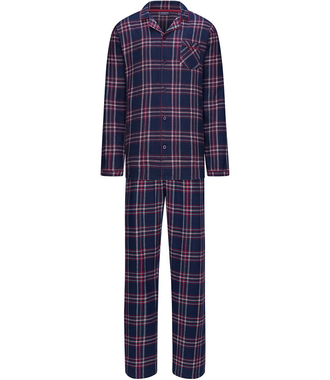 Pastunette for Men katoen-flanellen heren pyjama met knopen 'cool trendy checks'