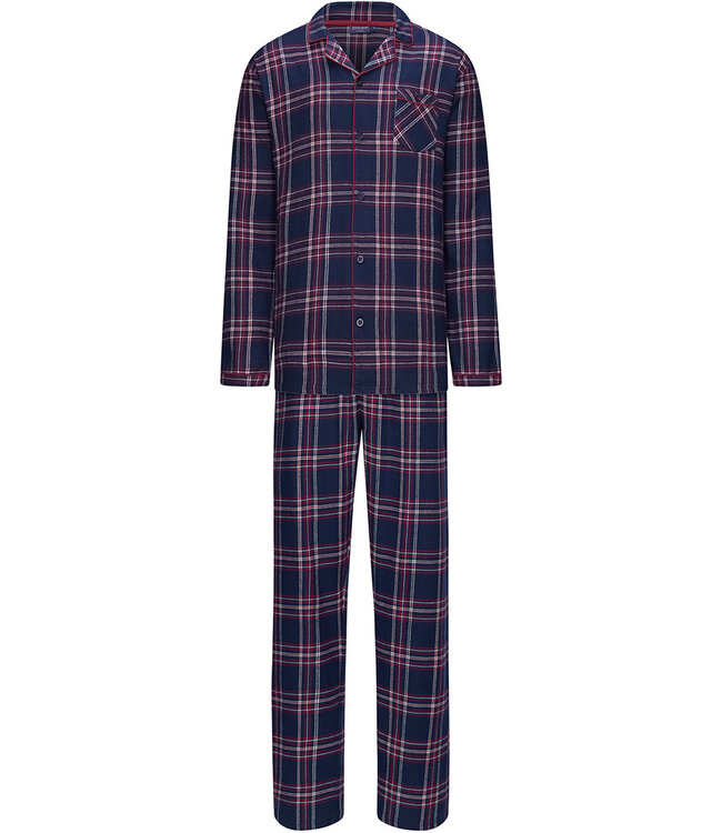 Pastunette for Men mens full button cotton flannel pyjama 'cool trendy checks'