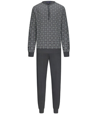 Pastunette for Men katoenen pyjama met lange mouwen en knopen 'geometric square & stars'