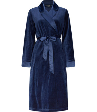 Pastunette Deluxe ladies luxury velvet wrap-over robe 'blue beauty'