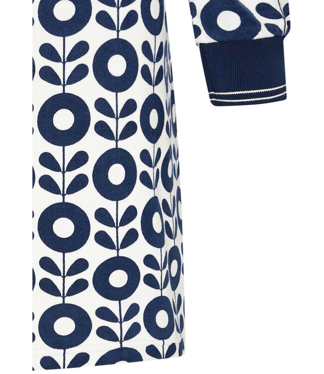 dames homewear jurk met lange mouwen 'abstract blue flower'